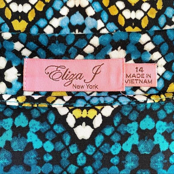 Eliza J Women’s Boat Neck 3/4 Sleeve Stretch Shift Dress Size 14 - Picture 4 of 6